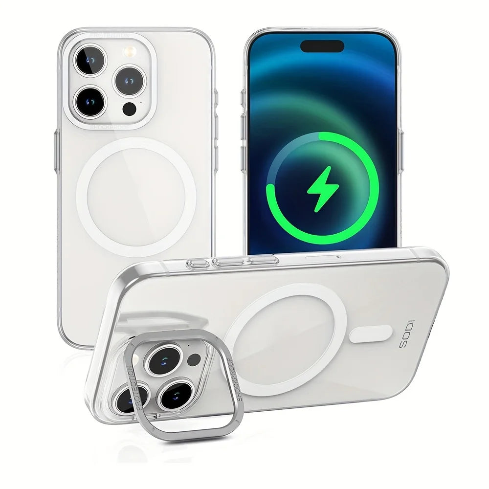 SODI Kickstand Case For iPhone 15 Pro Max Magnetic Phone Case Full Body Shockproof Cases Compatible With MagSafe SIP150