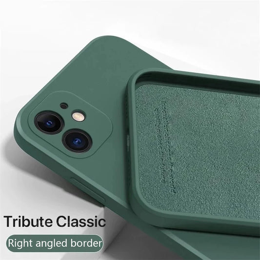 Luxury Liquid Silicone Shockproof Case for iPhone 14 15 Plus X XS XR Max Mini Back Soft Cover