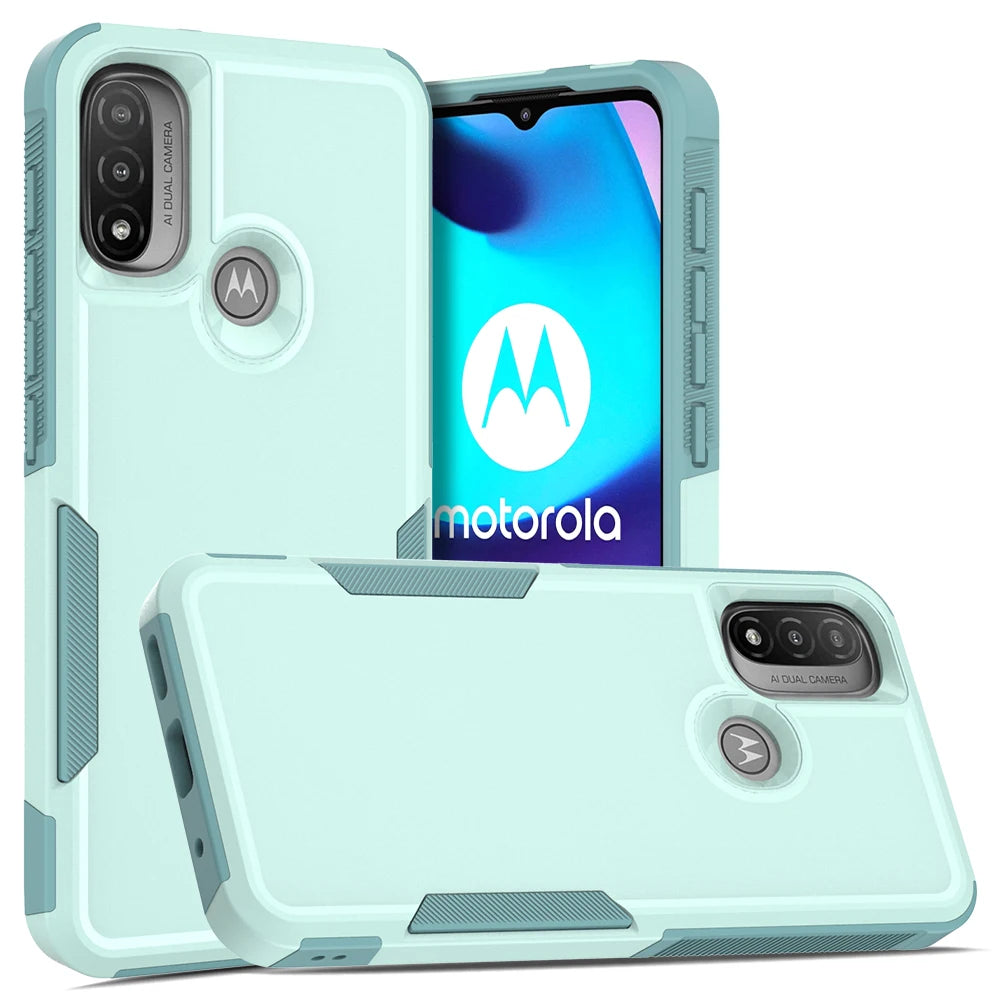 New TPU/PC Case for Motorola Moto E20 E30 E40 Military Shockproof Phone Cover Rugged Armor Shell 2IN1 Dual Layer Protection - Caseverse
