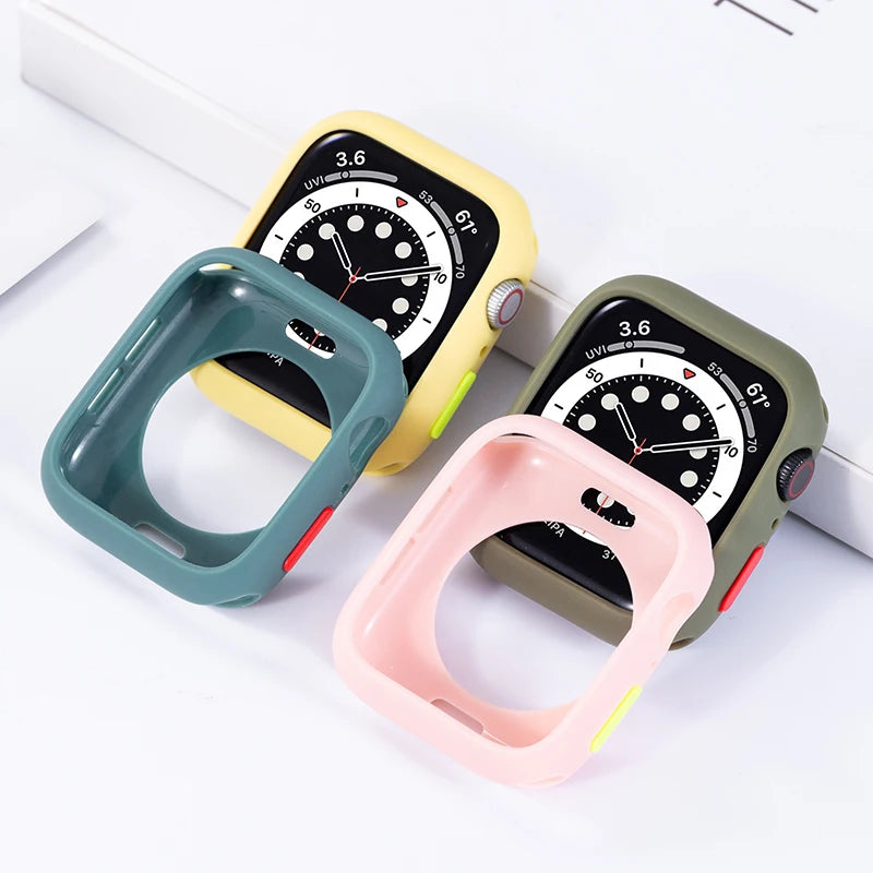 Candy Soft Silicone Case for Apple Watch Cover 9 8 7 6 Se 5 45mm 42mm 38 Protection Iwatch Serie 44mm 40mm 41mm Bumper for women