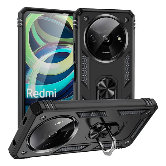 For Xiaomi Redmi A3 4G Case Rugged Armor Phone Case For Redmi A3 A 3 RedmiA3 4G Magnetic Ring Holder Shockproof Cover