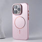 Stylish Camera Lens Holder Magnetic Magsafe Phone Case for IPhone 16 15 14 Pro Max Wireless Charging Matte Shockproof Hard Cover