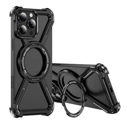 Aluminum Alloy Military armor Rimless Magnetic Phone Case For iphone 16 13 14 15 Plus Pro Max 16E E Metal Airbag protection case - Caseverse