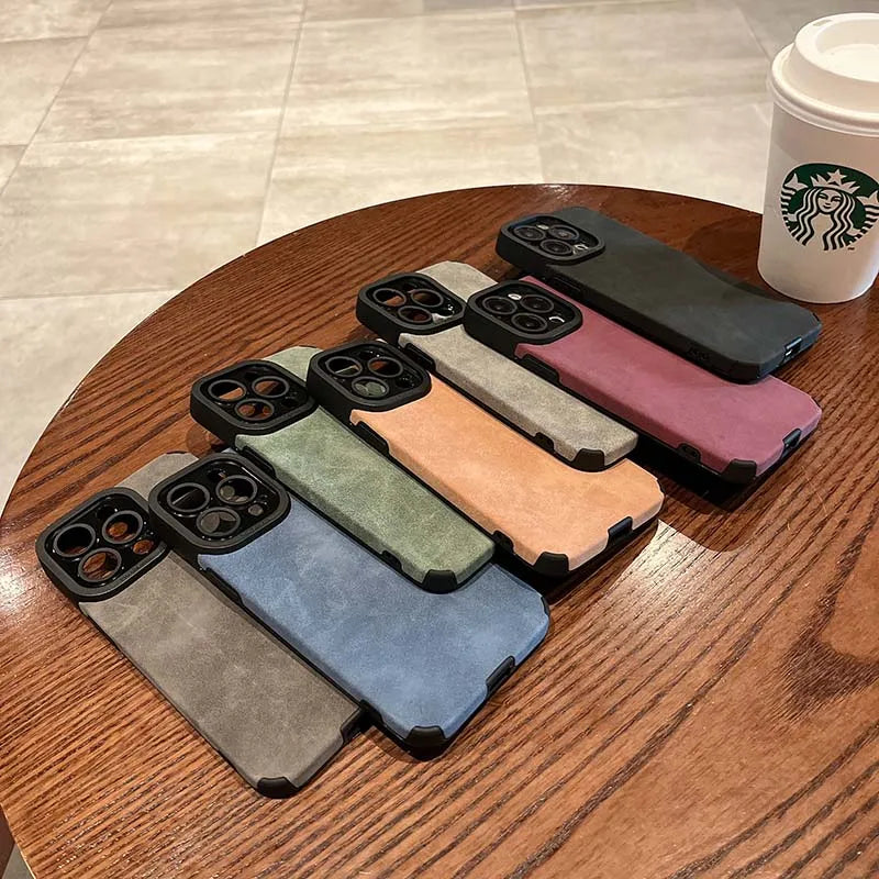 Personalized Luxury Leather Lambskin Shockproof Case For iPhone 16 15 14 13 12 11 Pro Max Customized Name DIY Cover 15 Pro Max - Caseverse