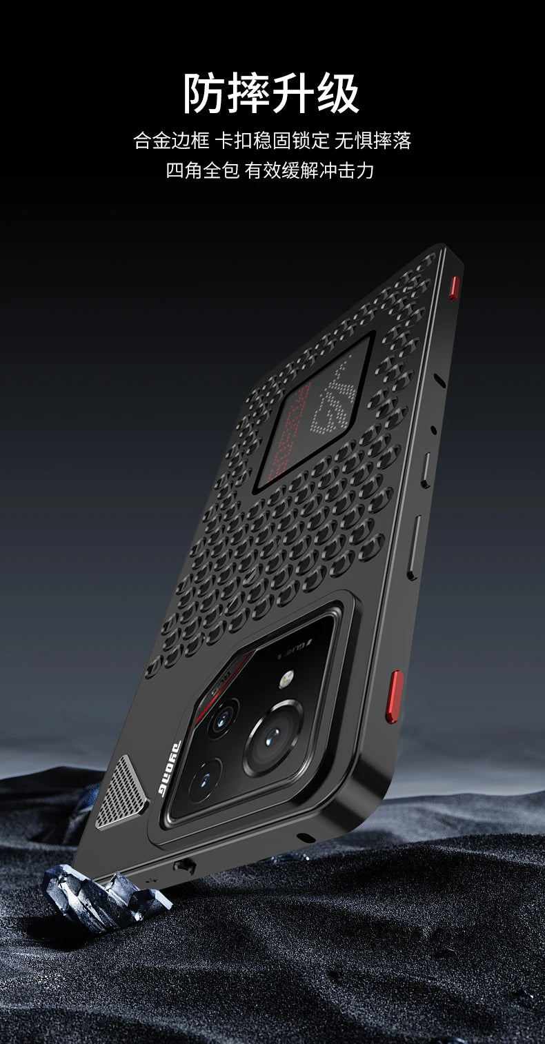 Case For ASUS ROG Phone 9 8 Pro Cover Aluminum Metal Copper Buckle Heat Dissipation Cases For Rog Phone9 Rog9 Rog8 Bumper Funda