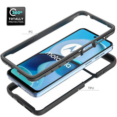 Moto G24 Shockproof Clear Case Built in Screen Protector Full Body Rugged Defender Cover for Motorola G04/G04S Case