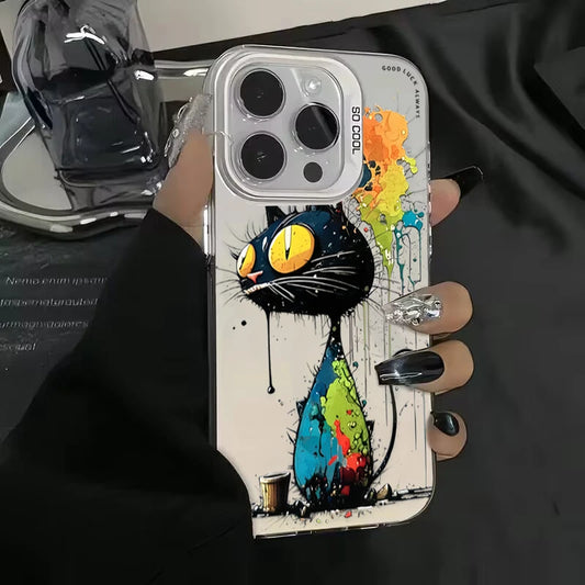 Personalized graffiti Cartoon Cat Phone Case For Xiaomi Redmi Note 13 12 11 Pro Plus 5G 12S 11S 10S 10 Pro Redmi 13C 4G Cover