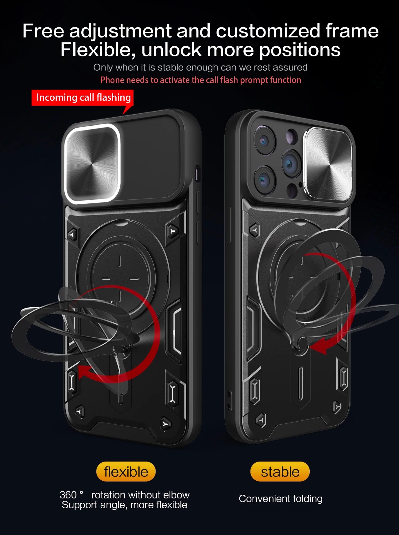 Phone Case Shell For iPhone 11 Pro Max 12 Pro Max Built in Kickstand Protective Military Grade Drop Tested Back Cover - Caseverse