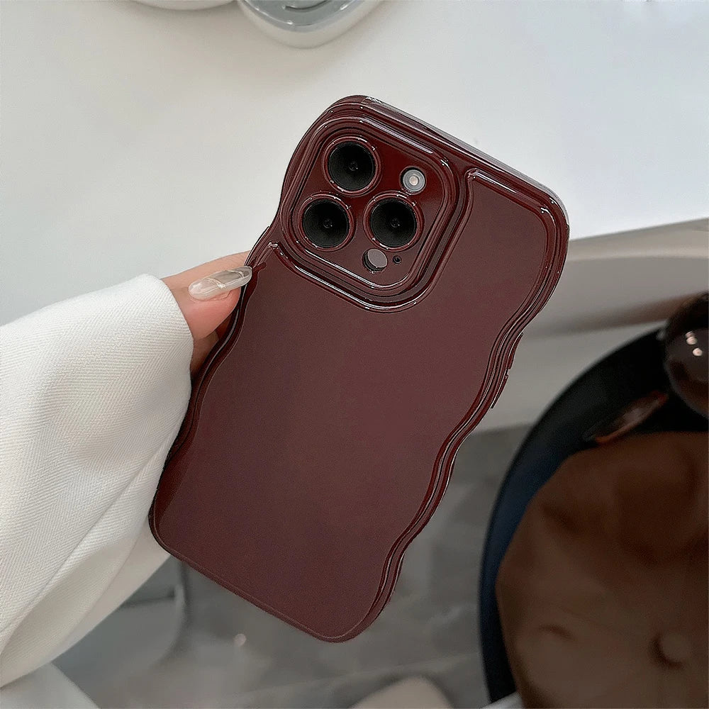 New Men Women Wave Phone Case For iPhone 12 13 14 15 16 Pro Max Shockproof Dissipate Heat Silicone Soft Cases Protective Shell - Caseverse
