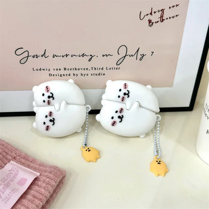 Embracing Bear Case for AirPods 4 Airpod 1 2 3 Pro Pro2 Bluetooth Earbuds Charging Box Protective Earphone Case Cover