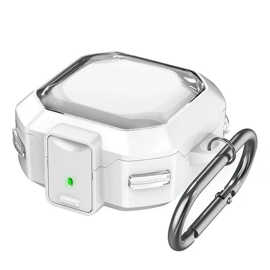 Security Lock Transparent Cover For Samsung Galaxy Buds 2 Pro Buds FE Live Buzz 2 Pro Case Shockproof Coque With Keychain Cases