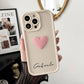 Cute INS Love Heart Personalized Name Case For iPhone 16 15 14 13 12 11 Pro Max Luxury Soft Silicone Custom DIY Cover 15 Pro Max - Caseverse
