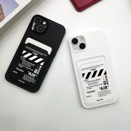 Luxury Street AIR Shoes Brand Wallet Card Phone Case For iPhone15Pro Max 11 12 13 14Plus 16Pro  SNEAKERS Silicone Back Cover