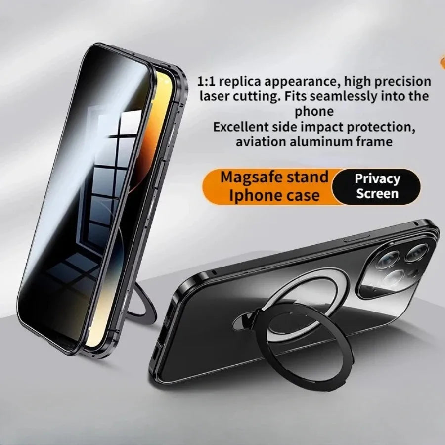 IPhone Anti-Peeping Privacy Screen Metal Bumper Magnetic Case