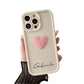 Cute INS Love Heart Personalized Name Case For iPhone 16 15 14 13 12 11 Pro Max Luxury Soft Silicone Custom DIY Cover 15 Pro Max - Caseverse