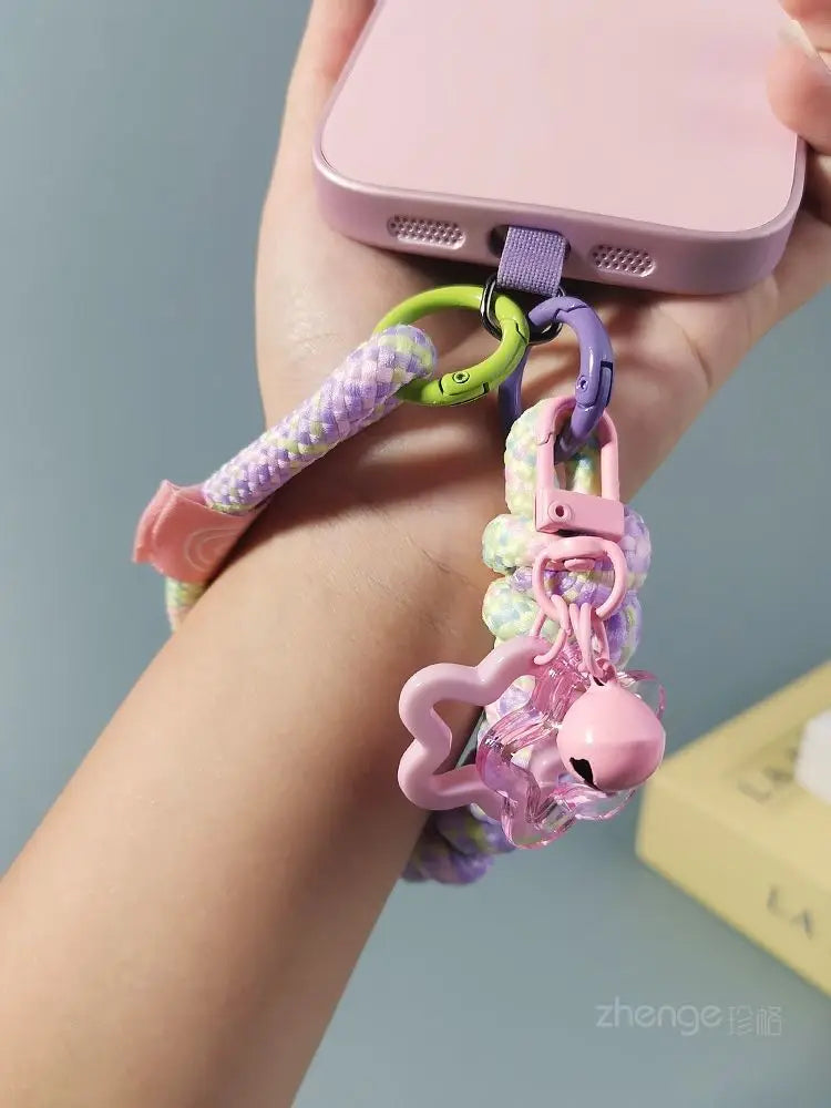 Mobile Phone Lanyard Wrist Short Ins Two Strands Woven Strong Men And Women Outdoor Travel Small Fresh Lanyard Shell Anti-Theft