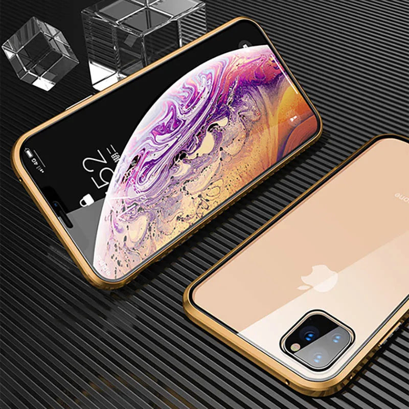 360 Metal Magnetic Case For iPhone 13 12 Mini 11 12 13 14 Pro Max Cases For iPhone X XR XS MAX 7 8 6 6S Plus SE 2020 Cover Coque