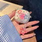 Suitable For Lenovo LP40 TWS Earphone Protective Case Cartoon Cherry Bow Headset Soft TPU Clear Earphone Cover With Keychain
