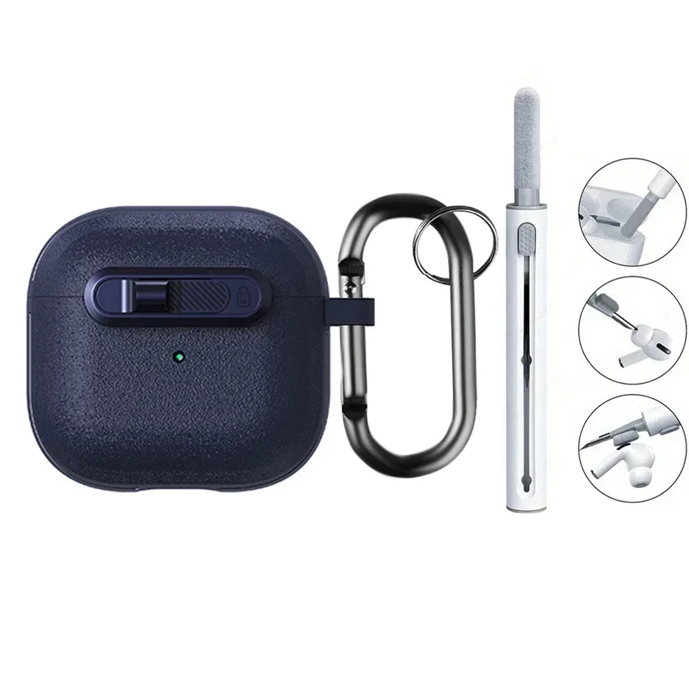 Frosted Earphone Case for Apple Airpods 4 with Cleansing Sets Wireless Headset Cover Magnetic Horizontal Lock Protective Covers