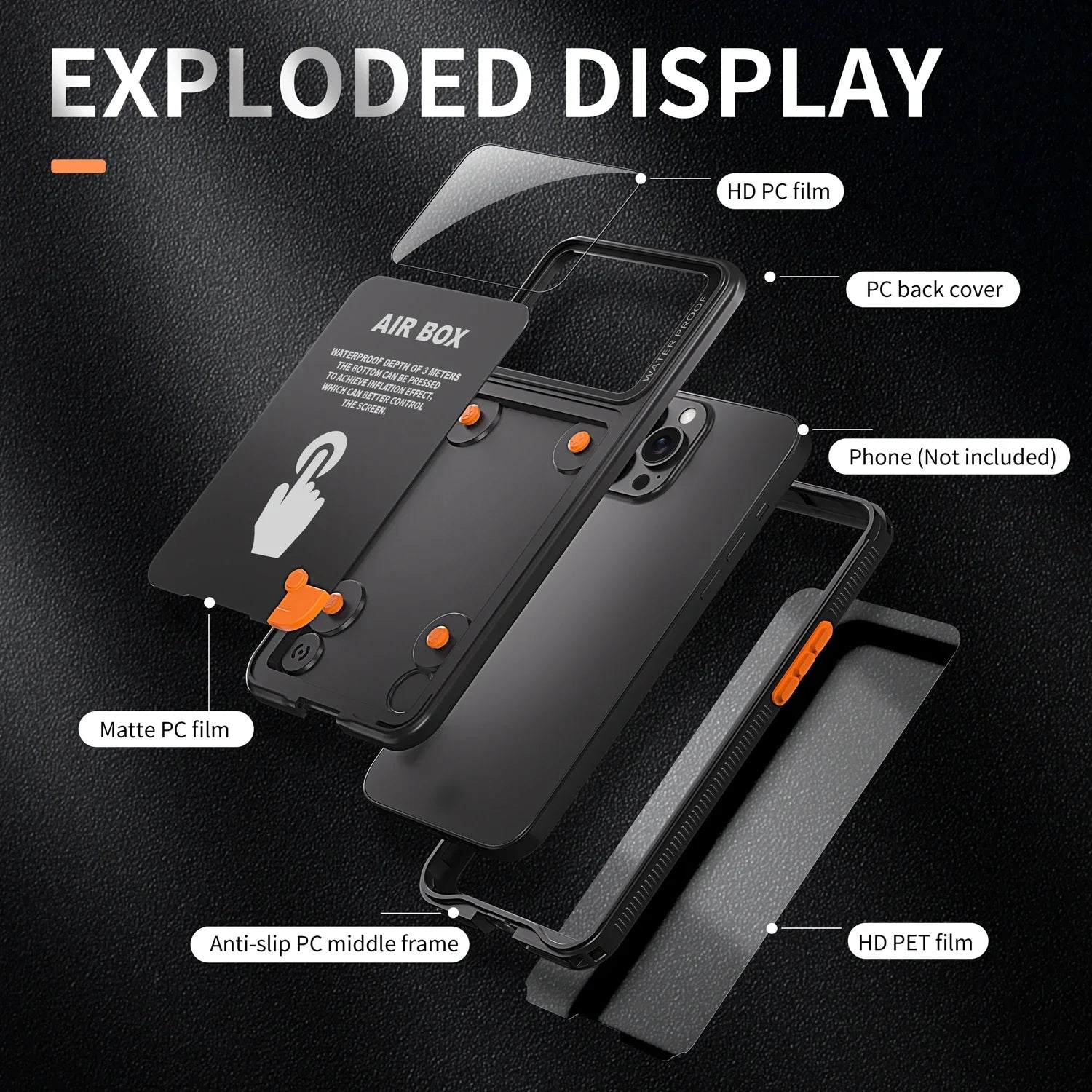 IP68 Waterproof Phone Case For iPhone 16 15 14 13 12 Pro Max Plus Underwater Taking Shockproof Dustproof Swimming Diving Cover - Caseverse