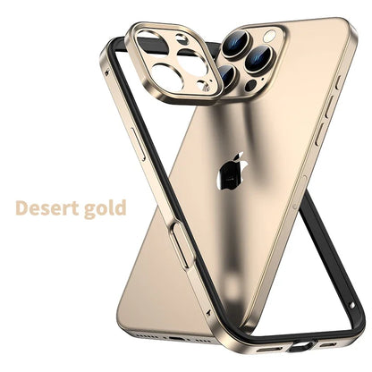 Camera Protection + Hybrid Silicone Frame Aluminum Metal Phone Case For iPhone 16 Pro Max 15 14 13 Better Heat Bumper