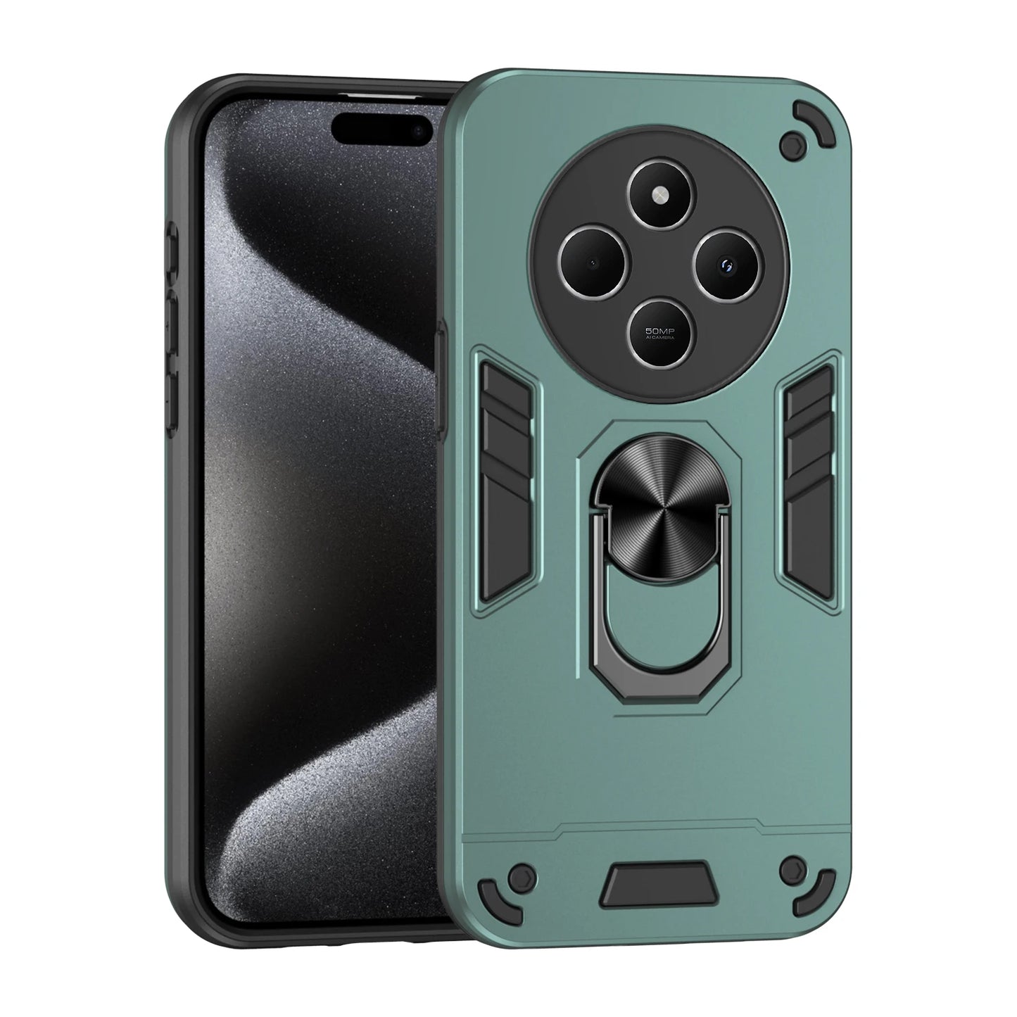Military Grade Case for Xiaomi Poco C75 Redmi 14C 4G A3 Protective Cover Shockproof Ring Stand Holder Fundas Coque - Caseverse