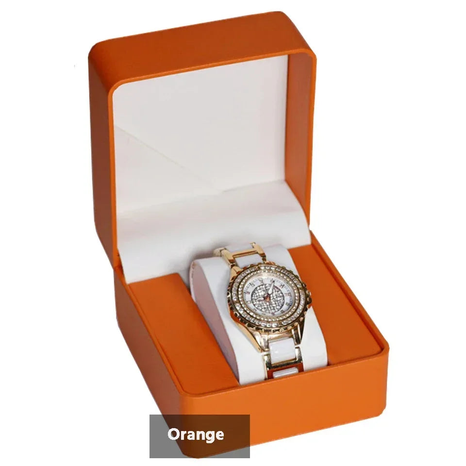 Oval Black Brown Green Single Pillow PU Leather Wristwatch Display Watch Case Organizer for Men Clamshell PU Leather Watch Case