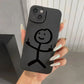 Cute Cartoon Matchman Matte Silicone Phone Case For iPhone 16 15 Soft Back Cover - Caseverse