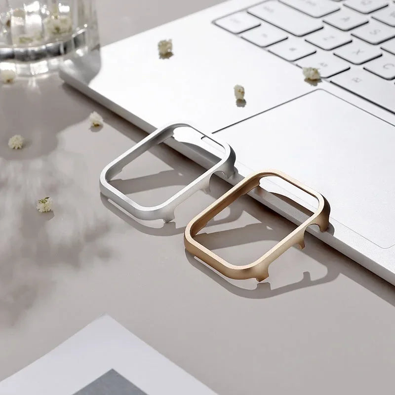 Lightweight Metal Protective Frame for iWatch Serie 9 8 7 6 5 4 SE Aluminum Alloy Case for Apple Watch Cover 40mm 41mm 44mm 45mm