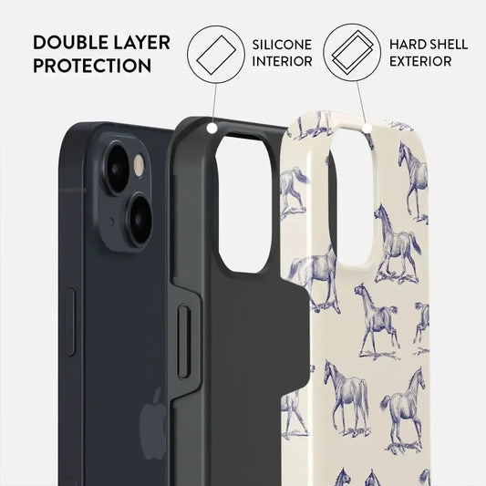 Magnetic Funda Horse Pattern Case For IPHONE 16ProMax 15 14 13 12 11 PRO Plus Acrylic TPU Two in one Magnetic Phone Cases