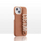Leather Phone Case Custom Name Wristband Metal Gold Letters Personalized Cover for iPhone16 15 14 13 12 11ProMax 15 16plus