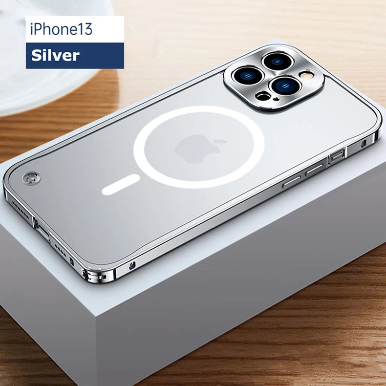 Metal Phone Cases For IPhone 12 13 14 15 16 Pro Max Plus Cover Magnetic Aluminum Frame Phone Shell For Iphone 13 Mini 14 15 Plus