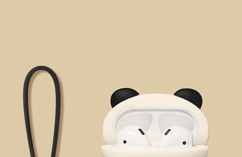 Cute Lying Panda Headphone Case For AirPods 4 (2024) Airpod Pro 1 2 3 Bluetooth Earbuds Charging Box Protective Earphone Cover