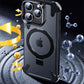 Aluminum Alloy Magnetic Stand Rimless Phone Case For iPhone 13 14 15 Pro Max 15Plus Metal Lens Shell  Frosted Matte Back Cover - Caseverse