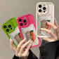Candy Color Cute Cat Phone Case For iPhone 16, 15 Matte Shockproof Cover - Caseverse