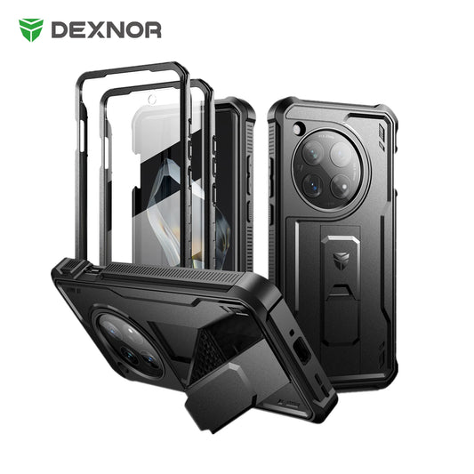 For OnePlus 12 5G (2024) Case Full Body Bumper Military Grade Armor Shockproof Shell Case Bracket with Built in Screen Protector - Caseverse