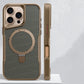 Desert Titanium metal holder carbon fibre magnetic phone case for iPhone 16 15 14 13 12 Pro Max magsafe charging armor hard case - Caseverse