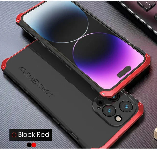 Metal Frame PC Phone Case for IPhone 13 12 14 15 Pro Max Aluminum Anti-collision Strip Silica Gel Back Cover for IPHON 15 Promax