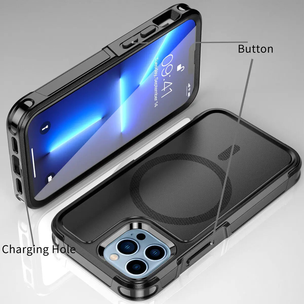 Magnetic Case for iPhone 15 14 Pro Max Plus 13 mini 12 for MagSafe Military Grade Drop Protective Tough Shockproof Case - Caseverse