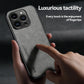 Luxury Leather Case For iPhone 15 14 13 Pro Max Cover With Metal Plate Support Car Hold For iPhone 15 14 13 Pro 11 12 case