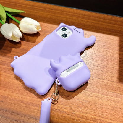 For Airpods 4 Cute Cartoon 3D Ghost Earpods Case for Airpods 1 2 3 Pro 2 Wireless Earphone Cover Monster Charging Box Stylus Pen