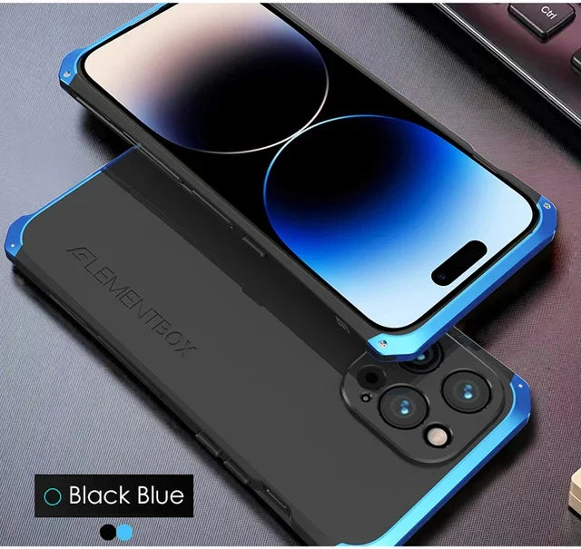Metal Frame PC Phone Case for IPhone 13 12 14 15 Pro Max Aluminum Anti-collision Strip Silica Gel Back Cover for IPHON 15 Promax