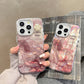 Fashion Glitter Laser Shiny Floral Marble Pattern Shell Case For iPhone 15 Pro Max 16 14 13 11 12 Shockproof Phone Cover Bumper - Caseverse