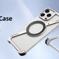 Eary Aluminum Alloy Z-Shape Phone Case for iPhone 16 Pro Max Metal Frameless Magnetic Bumper Minimalist Slim Protective Cover