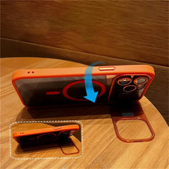 Hot Sale Glitter Metal Magnetic Phone Case with Lens Holder for iPhone 15 16 Pro 14 Plus 13 12 Pro Max 11 With Camera Protection