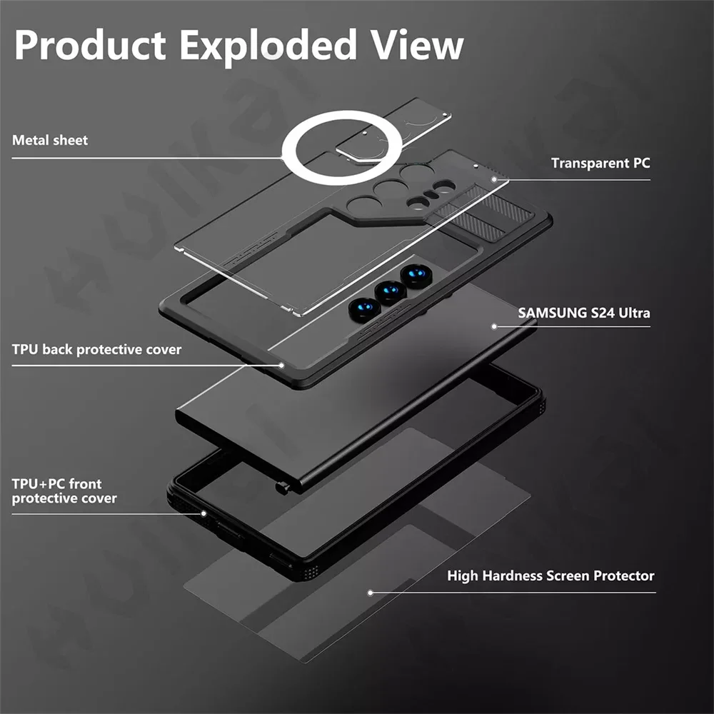 Case For Galaxy S25 S24 S23 Ultra Plus Waterproof Shockproof IP68 Underwater Built Screen Protector Anti-Scratch 360 Cover - Caseverse
