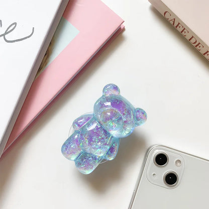 Korea 3D Cute Bear Laser Phone Holder Grip Tok Cell Phone Accessories Griptok Korean Stand Pop Universal Bracket MOBILE HOLDER