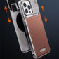 Luxury Leather Metal Integrated Phone Case For IPhone 16 Pro 15 14 13 ProMax Push-Pull Installation With Aromatherapy Back Cover