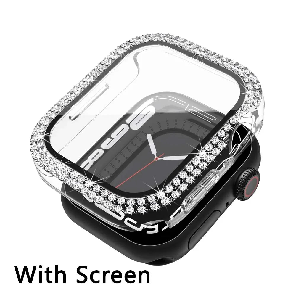 Diamond Bumper Protective Case for Apple Watch Cover Series 7 6 SE 5 4 3 38MM 42 MM For Iwatch 45mm 41mm 40mm 44 mm