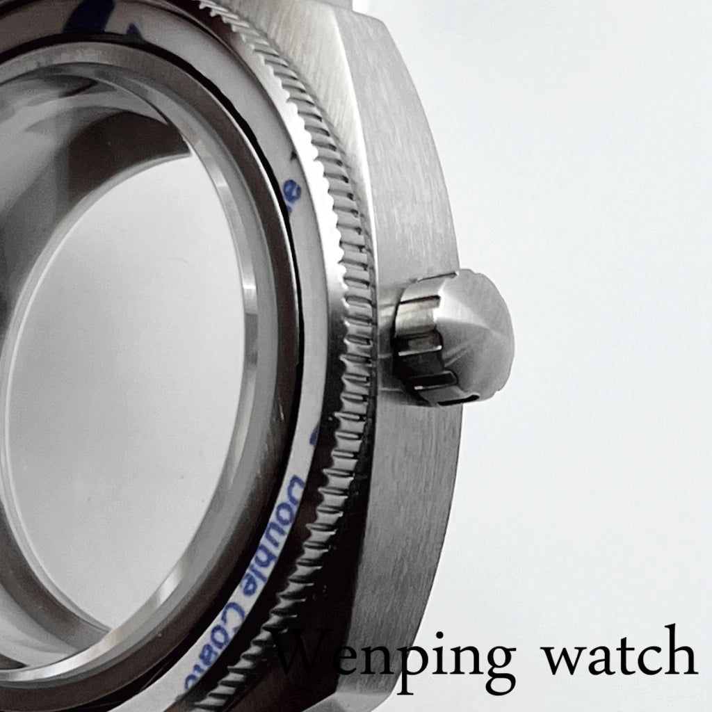 42mm Silver Watch Case Sapphire Glass Watch Case Plane Ceramic Bezel Fit NH35 NH36 Movement Watch Accessories